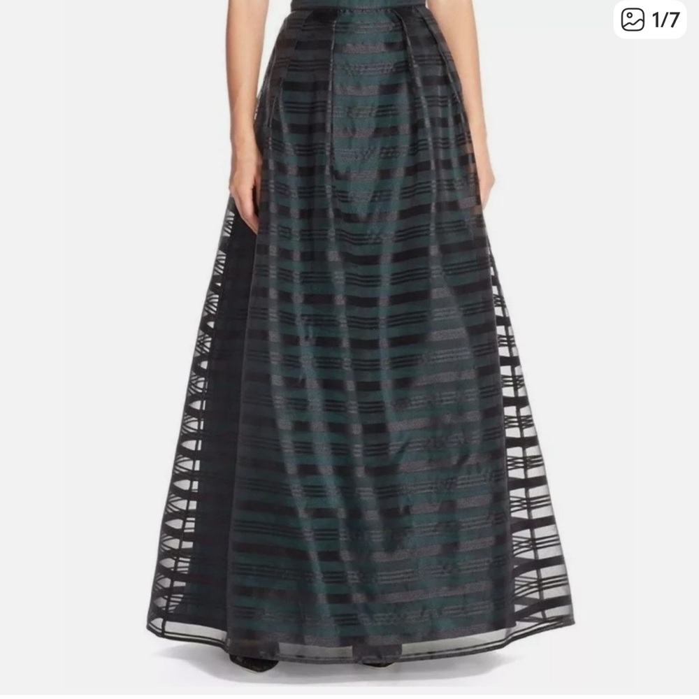 Xscape Satin‎ Striped Ballgown Skirt Prom Formal